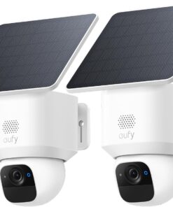 eufy Security SoloCam E30, 2-Pack, 2K Solar Security Camera, AI Tracking | 360° Coverage, Pan & Tilt, AI Detection, 2K Clarity, No Monthly Fee, Easy Setup, Works with HomeBase 3