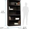Sauder 5 Tier Book Shelf Wooden Bookcase Multipurpose Bookshelf for Home Office, Living Room, in Estate Black finish