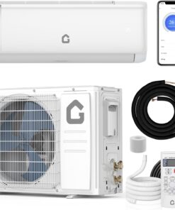 12,000 BTU Mini Split Air Conditioner with 22 SEER2 Efficiency,750 Sq.Ft Cooling/Heating, Energy Star Certified,Smart Inverter Tech,Alexa-Compatible WiFi Control,Professional Installation Kit Included