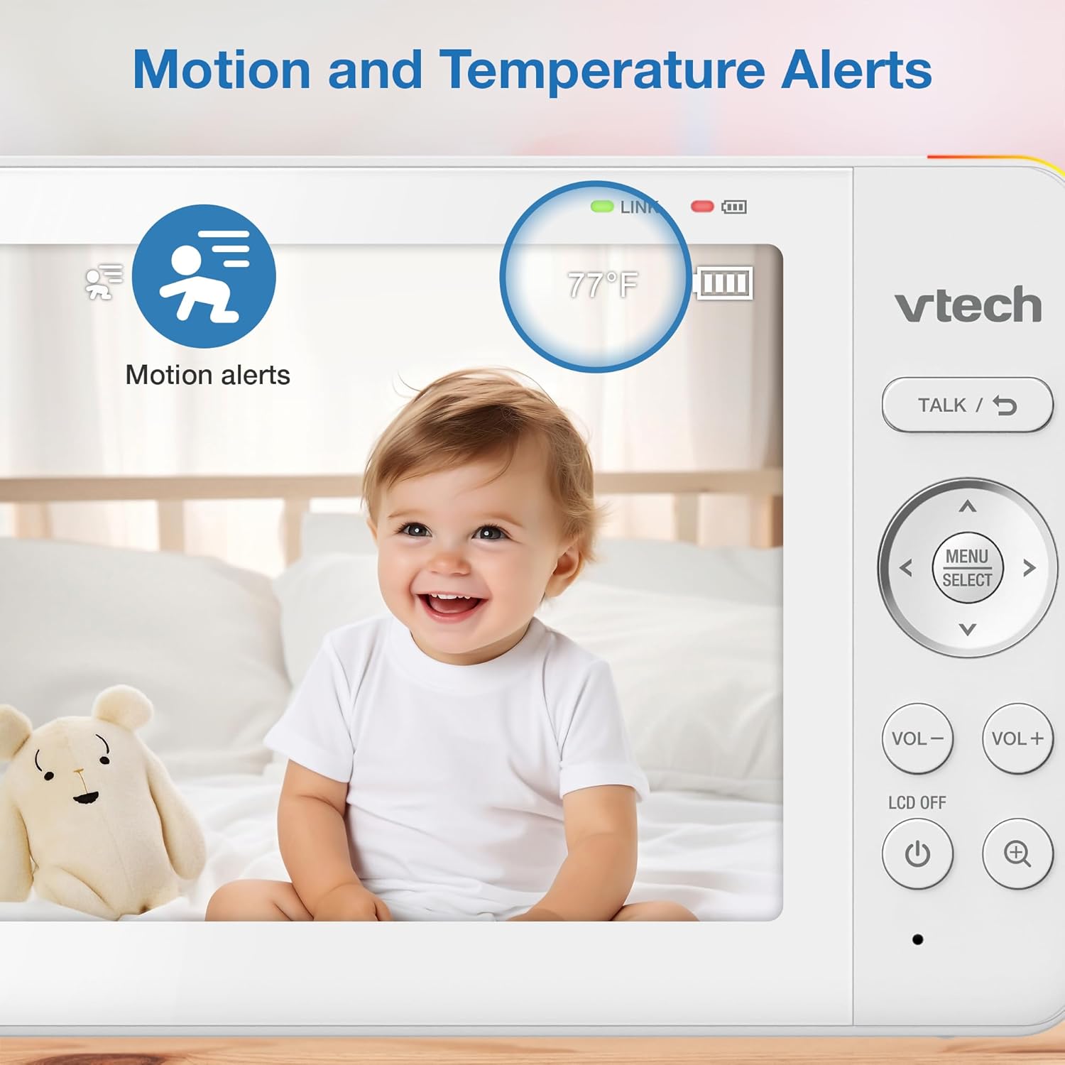 VTech Baby Monitor No WiFi, 7" IPS Screen, 5000mAh 12Hr Battery, 360° PTZ, 4X Zoom, Night Vision, Night Light, 2-Way Talk, White | Advanced HQ Max VTech Baby Monitor No WiFi, 7" IPS Screen, 5000mAh 12Hr Battery, 360° PTZ, 4X Zoom, Night Vision, Night Light, 2-Way Talk, White | Advanced HQ Max - Image 8