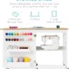 Best Choice Products Folding Sewing Table Multipurpose Craft Station & Side Desk with Compact Design, Wheels, Shelves, Storage Trays, Pegs, Magnetic Doors, Metal Doorknobs - Natural/White Best Choice Products Folding Sewing Table Multipurpose Craft Station & Side Desk with Compact Design, Wheels, Shelves, Storage Trays, Pegs, Magnetic Doors, Metal Doorknobs - Natural/White