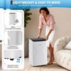 14,000 BTU Portable Air Conditioner, 4-IN-1 Portable AC Unit for Large Rooms Up to 750 Sq. Ft. with Cooling, Dehumidifier, Fan, Sleep, Auto Swing, LED Display, 24H Timer, Remote & Installation Kits