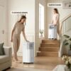 3-IN-1 Portable AC Unit with Remote, 24" Windowless Portable Air Conditioner, 15H Timer & 120°Oscillation, 2-Gal Tank, 3 Modes & 3 Speeds, Ultra-Quiet Ventless Swamp Cooler for Home Office, Snow White