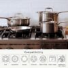 Made In Cookware - 10 Piece Stainless Steel Pot and Pan Set - 5 Ply Clad - Includes Stainless Steel Frying Pans, Saucepans, Saucier and Stock Pot W/Lid - Professional Cookware - Crafted in Italy