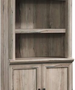 Sauder Palladia Book Shelf, Bookshelf with Storage, Library Bookcase with Doors and Adjustable Shelves, in Split Oak Finish