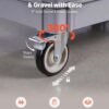 VEVOR Utility Cart, 550 lbs Capacity, 2 Tier Service Cart with 360° Swivel & Fixed Wheels (2 with Brakes), Heavy Duty Plastic Rolling with Storage Tray, Tool Storage for Garage Warehouse Workshop