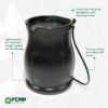 FCMP Outdoor 45-Gallon Catalina Rain Barrel – BPA-Free, Flat-Back Design with 3.5 Foot Garden Hose, Shut-Off Thumb Valve, and Fixed Lid (RB-CAT-BLK) Black | BPA-Free Flat-Back Design with 3.5 Foot Garden Hose, Shut-Off Thumb Valve & Fixed Lid