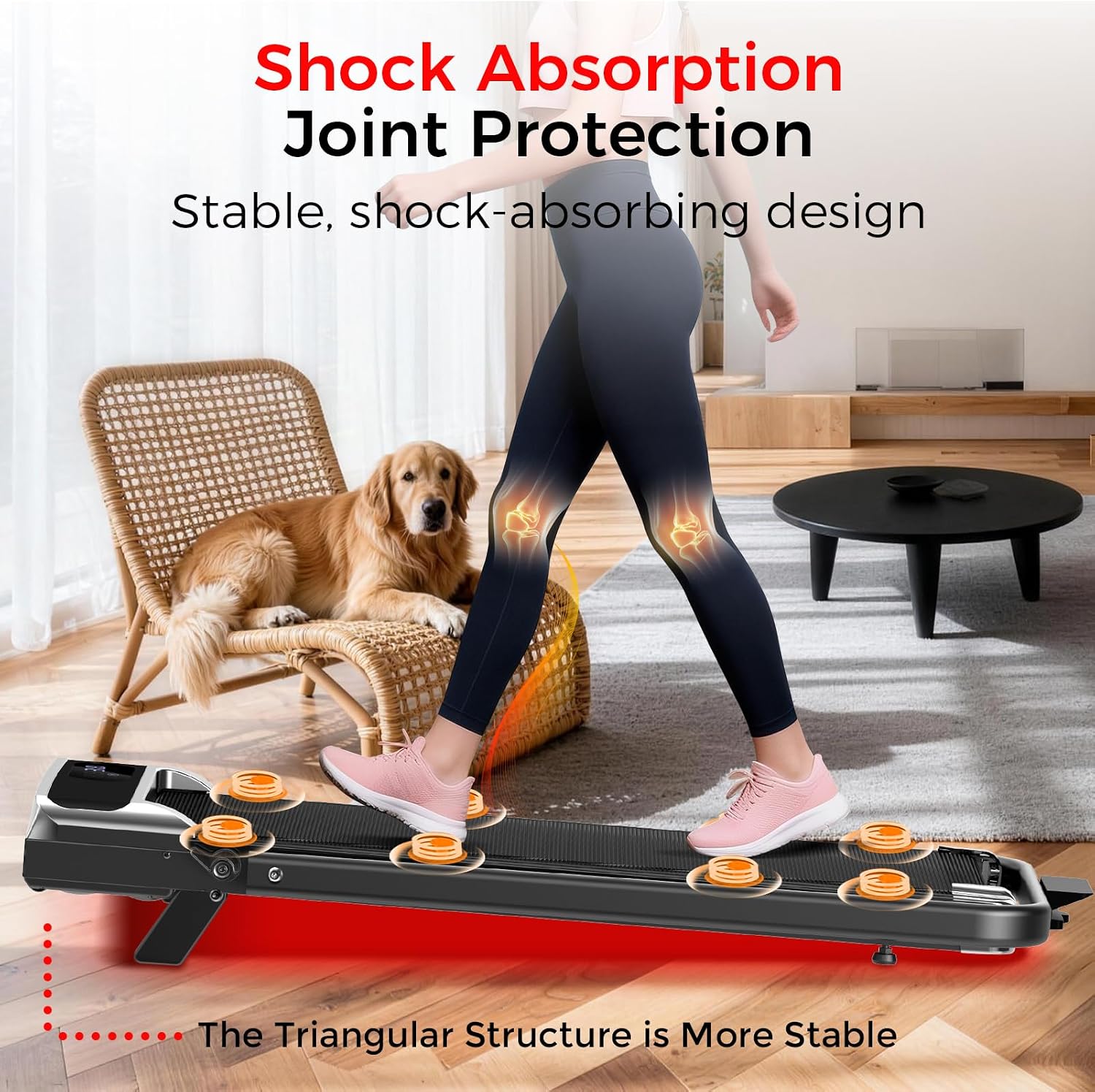 Walking Pad Treadmill with 8% Incline - Portable Home Tread Mills Quiet Machine Compact Fold up Indoor, 3.0HP Walk Running Pads with Handle Bar, Easy Assembly, Up to 350LBS Capacity Walking Pad Treadmill with 8% Incline - Portable Home Tread Mills Quiet Machine Compact Fold up Indoor, 3.0HP Walk Running Pads with Handle Bar, Easy Assembly, Up to 350LBS Capacity - Image 4