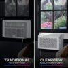 GE Profile ClearView Inverter Window Air Conditioner Unit, 12,200 BTU, Energy Efficient Cooling up to 550 sq ft., Ultra Quiet, SMART Home Capable, Includes Remote, White GE Profile ClearView Inverter Window Air Conditioner Unit, 12,200 BTU, Energy Efficient Cooling up to 550 sq ft., Ultra Quiet, SMART Home Capable, Includes Remote, White