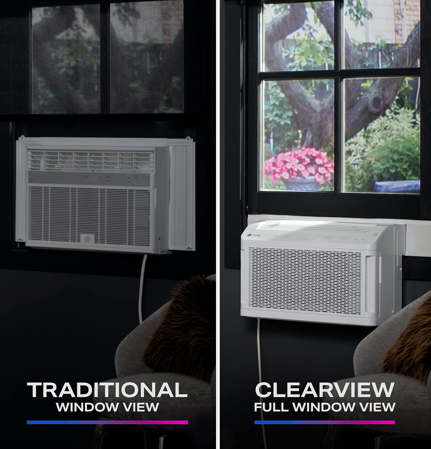 GE Profile ClearView Inverter Window Air Conditioner Unit, 12,200 BTU, Energy Efficient Cooling up to 550 sq ft., Ultra Quiet, SMART Home Capable, Includes Remote, White GE Profile ClearView Inverter Window Air Conditioner Unit, 12,200 BTU, Energy Efficient Cooling up to 550 sq ft., Ultra Quiet, SMART Home Capable, Includes Remote, White - Image 9