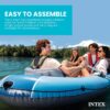 INTEX Excursion 4-Person Inflatable Fishing Boat River Raft Set with Oars | 66324EP - Portable Boat with Extra Wide Cockpit and High-Ouput Hand Pump, 10ft 4in × 5ft 5in