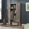 Sauder Select Multipurpose Bedroom Armoire Wardrobe Closet Pantry Storage Cabinet with Storage Drawers and Hanging Rail, in Silver Sycamore