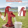 VEVOR Well Hand Pitcher Pump, 25 ft Maximum Lift, Antique Cast Iron Manual Hand Water Pump, NPT 1-1/4 in Connection, Easy Installation, Old Fashioned for Outdoor Garden, Pond, Backyard, Farm, Red VEVOR Well Hand Pitcher Pump, 25 ft Maximum Lift, Antique Cast Iron Manual Hand Water Pump, NPT 1-1/4 in Connection, Easy Installation, Old Fashioned for Outdoor Garden, Pond, Backyard, Farm, Red