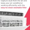 Frigidaire 5,000 BTU Window Air Conditioner with Remote Control, Cools Up to 150 Sq. Ft., Quiet Operation, Eco Mode, 3 Fan Speeds, Auto Restart, White | Cools up to 150 sq. ft., quiet operation, eco mode, three fan speeds, auto restart