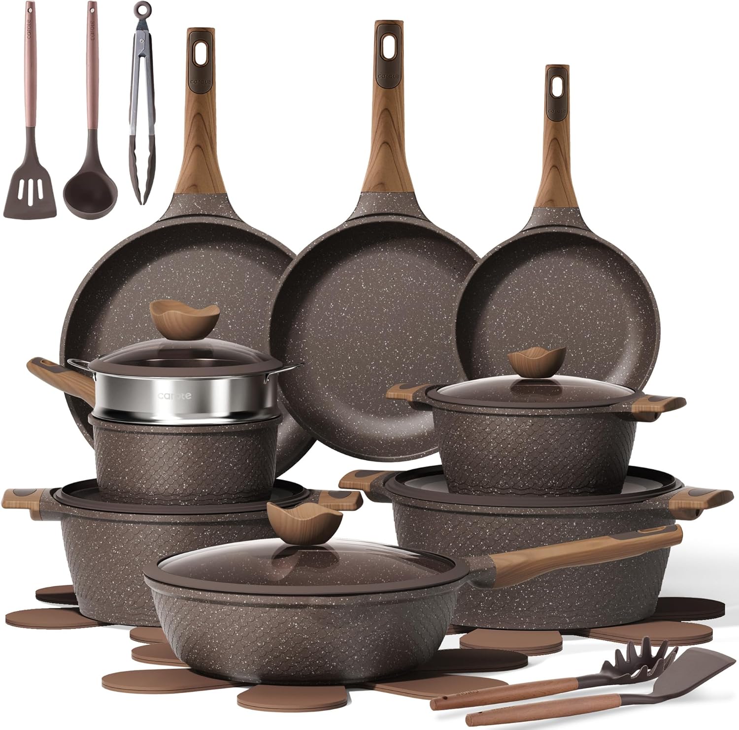 CAROTE 26pcs Pots and Pans Set, Nonstick Cookware Sets CAROTE 26pcs Pots and Pans Set, Nonstick Cookware Sets