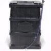 FCMP Outdoor Slim Line Design 45-Gallon Wood Grain Outdoor Home Rain Water Catcher Barrel Flat Back Container with Spigots and Mesh Screen, Black