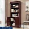 Sauder Palladia Book Shelf, Bookshelf with Storage, Library Bookcase with Doors and Adjustable Shelves, in Select Cherry finish Sauder Palladia Book Shelf, Bookshelf with Storage, Library Bookcase with Doors and Adjustable Shelves, in Select Cherry finish