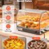 VEVOR 2-Tier Commercial Food Warmer Display, 450W Food Display Warmer with Light, Detachable Shelves and Double-Sided Door Design, 85℉~185℉ Air Heating, 48L for Hamburger, Pizza, Bread, Fried Chicken