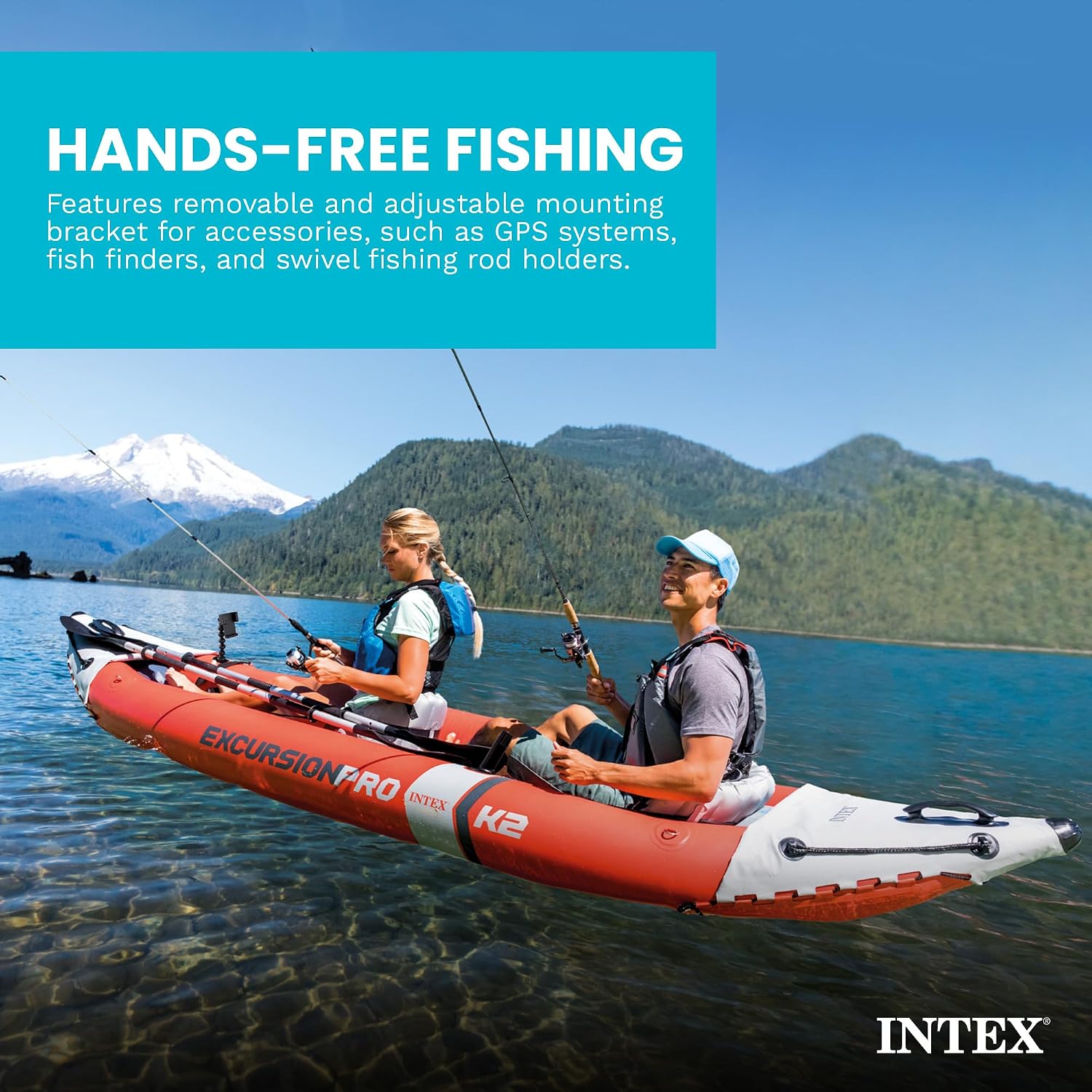 INTEX 68309EP Excursion Pro K2 Inflatable Kayak Set: Includes Deluxe 86in Kayak Paddles and High-Output Pump – SuperTough PVC – Adjustable Bucket Seat – 2-Person – 400lb Weight Capacity INTEX 68309EP Excursion Pro K2 Inflatable Kayak Set: Includes Deluxe 86in Kayak Paddles and High-Output Pump – SuperTough PVC – Adjustable Bucket Seat – 2-Person – 400lb Weight Capacity - Image 7