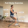 Sunny Health & Fitness Smart Row-N-Ride Glute & Leg Trainer, Foldable Squat Assist Rower with Exclusive SunnyFit App Connection