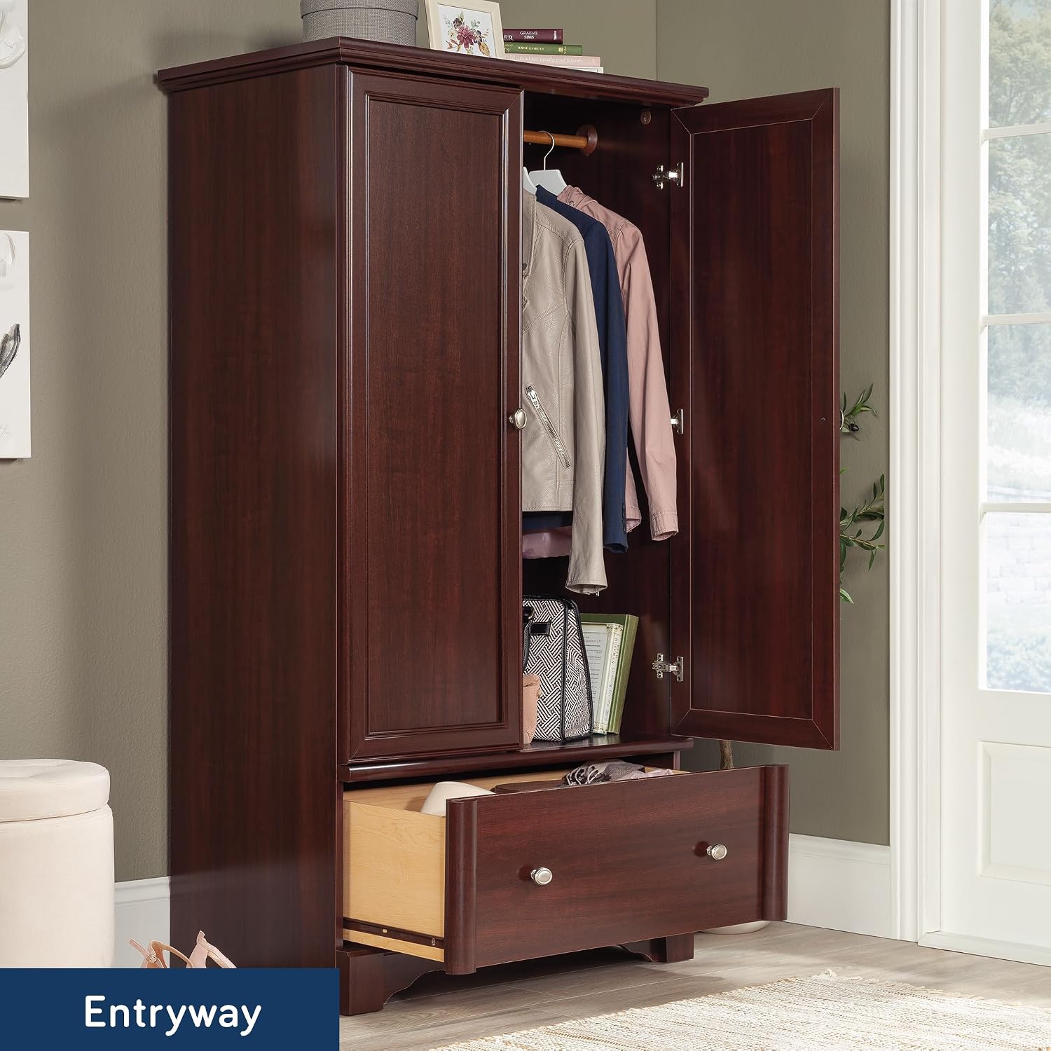 Sauder Palladia Armoire, Select Cherry finish Sauder Palladia Armoire, Select Cherry finish - Image 6