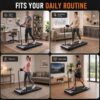 Walking Pad Treadmill with Handle Bar, 8% Incline Under Desk Treadmill | 2.5HP quiet motor, 265 lb capacity, 0.6-4 MPH speed, 15 x 35.4 in belt, compact for home office and small spaces
