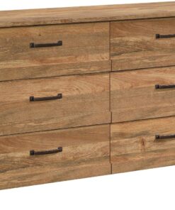 Sauder Cannery Bridge 6 Drawer Dresser Bedroom Dresser Chest of Drawers Wooden, in Sindoori Mango