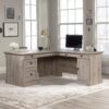 Sauder Palladia L Shaped Desk with Drawers, Office Desk with File Cabinet Storage, Cable Management, Keyboard Tray, in Split Oak finish Sauder Palladia L Shaped Desk with Drawers, Office Desk with File Cabinet Storage, Cable Management, Keyboard Tray, in Split Oak finish