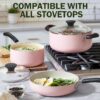 Cook N Home Basics Ceramic Nonstick Cookware Set, 10-Piece, Pink Cook N Home Basics Ceramic Nonstick Cookware Set, 10-Piece, Pink