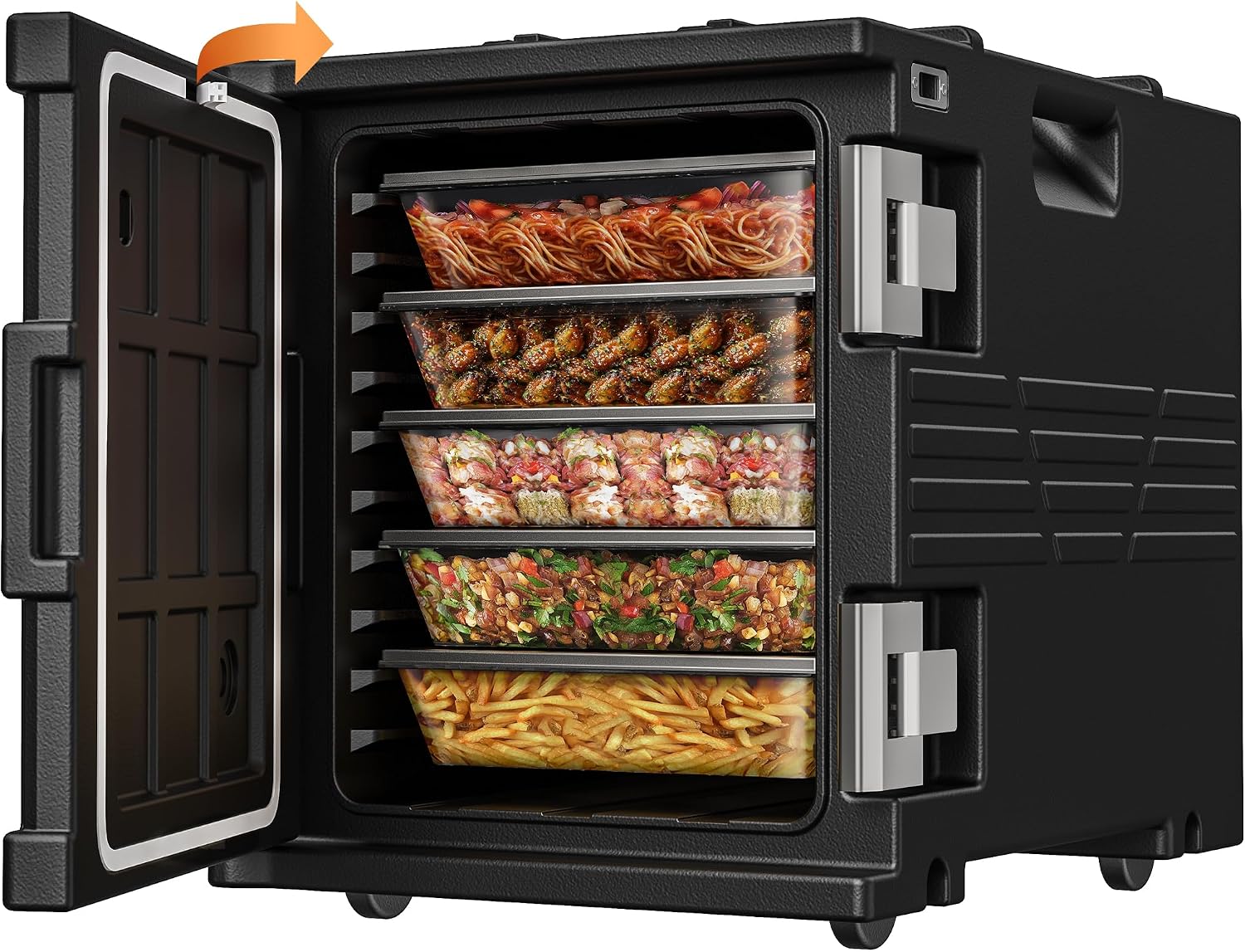 CAMMOO NSF Certified 82Qt Non-Electric Hot Box Food Warmer with Wheel Black CAMMOO NSF Certified 82Qt Non-Electric Hot Box Food Warmer with Wheel Black