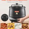 VEVOR Electric Soup Warmer, 10QT Commercial Soup Kettle with 304 Stainless Steel Detachable Insert Pot, 95~176°F Adjustable Temperature, Soup Station for Restaurant and Big Family, Black