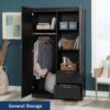Sauder Miscellaneous Storage Armoire with Drawers, Raven Oak Finish Sauder Miscellaneous Storage Armoire with Drawers, Raven Oak Finish