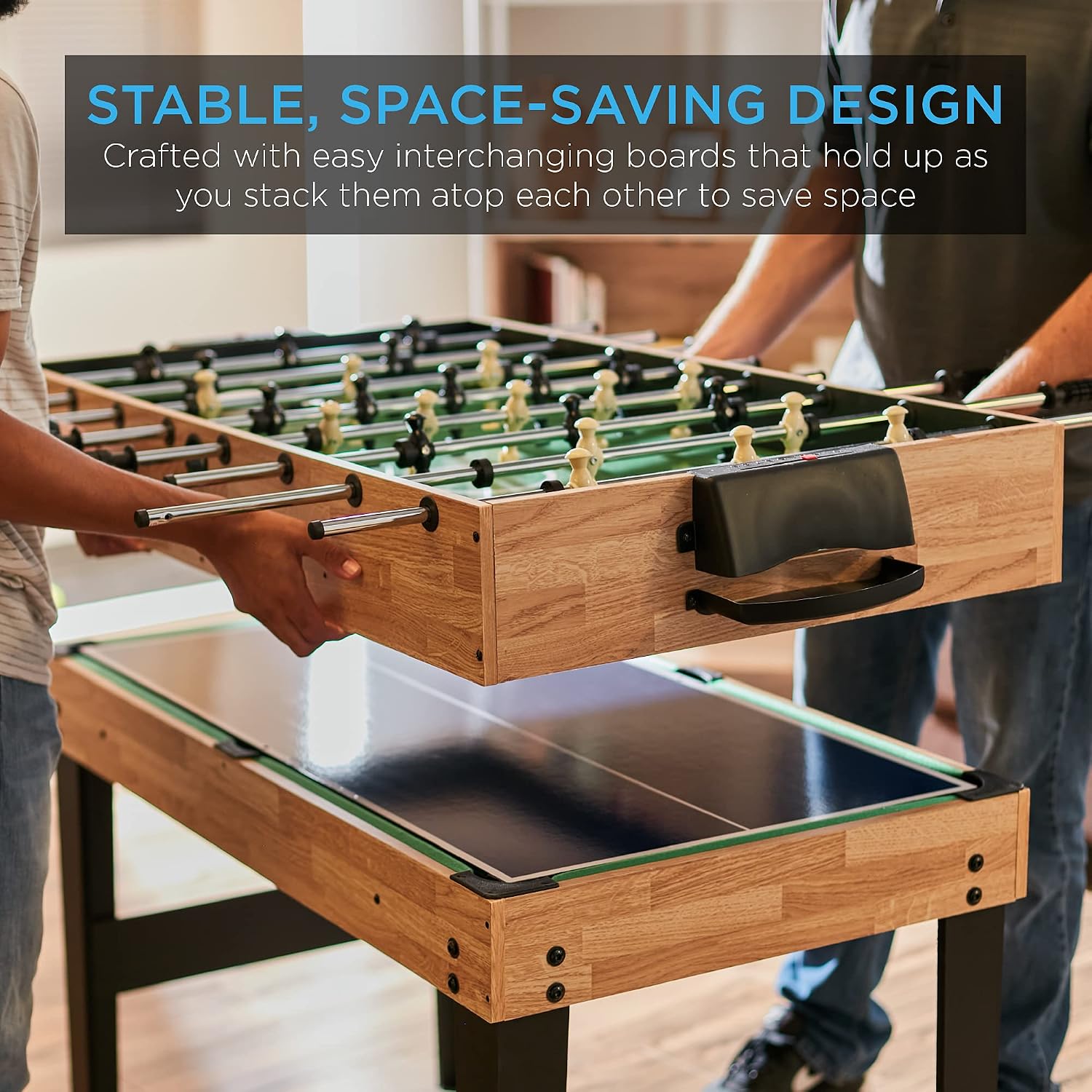 81NlTKWPtxL._AC_SL1500_.jpg Best Choice Products 2x4ft Combo Game Table Set for Home, Game Room, Friends & Family w/Hockey, Foosball, Pool, Shuffleboard, Ping Pong, Chess, Checkers, Bowling, and Backgammon, Natural