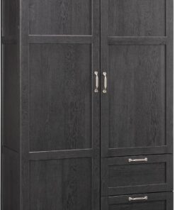 Sauder Miscellaneous Storage Armoire with Drawers, Raven Oak Finish