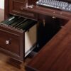 Sauder Palladia L Shaped Desk with Drawers, Office Desk with File Cabinet Storage, Cable Management, Keyboard Tray, in Select Cherry finish Sauder Palladia L Shaped Desk with Drawers, Office Desk with File Cabinet Storage, Cable Management, Keyboard Tray, in Select Cherry finish
