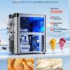 VEVOR Commercial Hard Ice Cream Machine, 2000W 3.17-5.28 Gal/Hour, Countertop Gelato Hard Serve Ice Cream Maker with 6L 304 Stainless Steel Cylinder, Auto Clean LED Panel for Snack Bar Restaurants