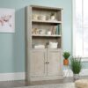 Sauder Miscellaneous Storage Bookcase with Doors, Adjustable Shelves, 5 Shelf Bookcase - Chalked Chestnut Finish Sauder Miscellaneous Storage Bookcase with Doors, Adjustable Shelves, 5 Shelf Bookcase - Chalked Chestnut Finish