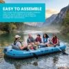 INTEX Excursion 5-Person Inflatable Fishing Boat River Raft Set with Oars | 68325EP - Portable Boat with Extra Wide Cockpit and High-Ouput Hand Pump, 12ft x 5ft 6in