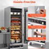 VEVOR Electric Hot Box Food Warmer, 16-Tier Commercial Warming Cabinet with Water Tray, Glass Door and Adjustable Shelves, Stainless Steel Food Warmer Cabinet, for Restaurant, Kitchen, Pizza, Chicken
