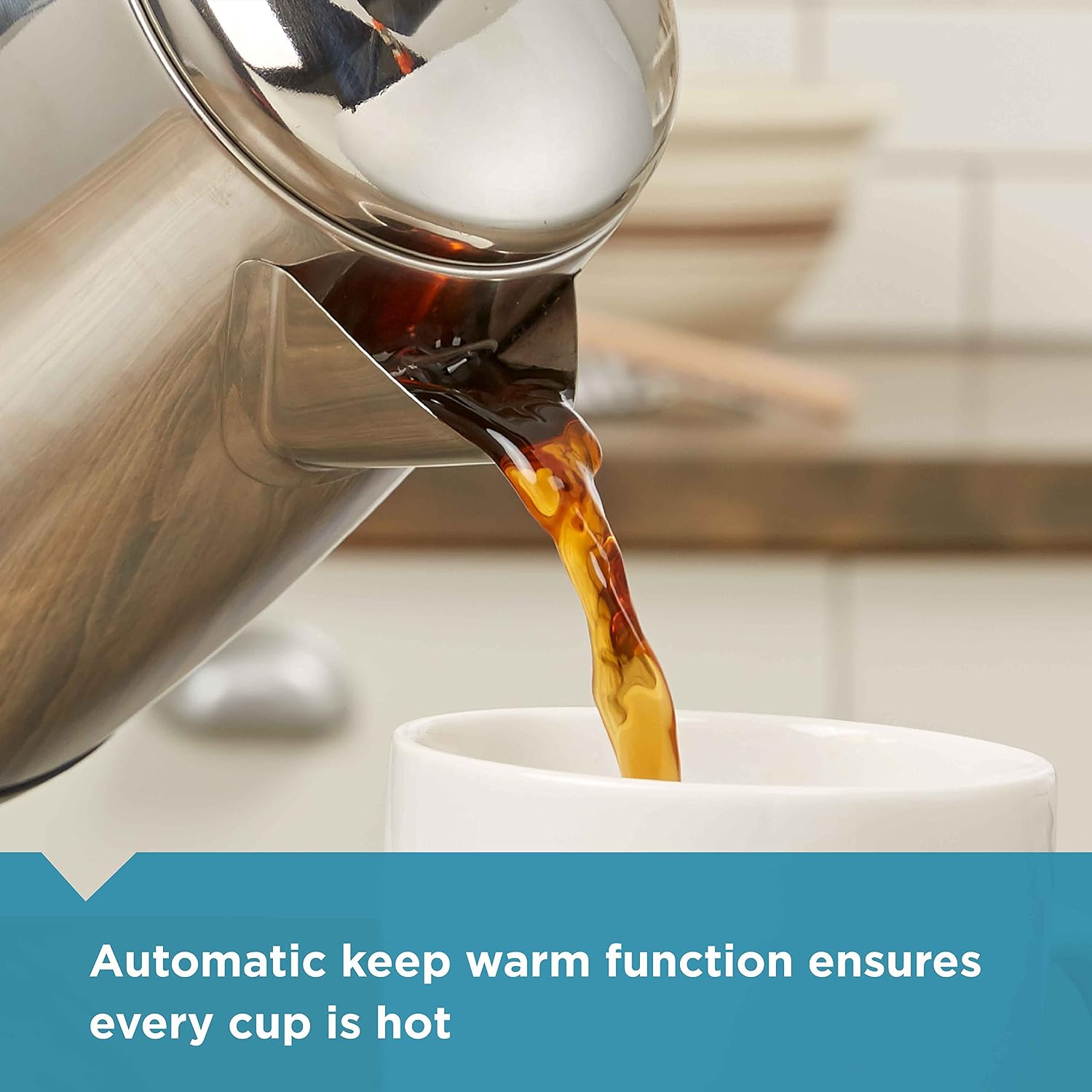 Farberware Electric Coffee Percolator, Stainless Steel Basket, Automatic Keep Warm, No-Drip Spout, 8 Cup Farberware Electric Coffee Percolator, Stainless Steel Basket, Automatic Keep Warm, No-Drip Spout, 8 Cup - Image 2