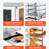 VEVOR 5-Tier Commercial Food Warmer Display, 800W Food Display Warmer with LED Light, Adjustable Shelf and Stainless Steel Frame, 86℉~185℉ Air Heating, 60L for Hamburger, Pizza, Bread, Fried Chicken