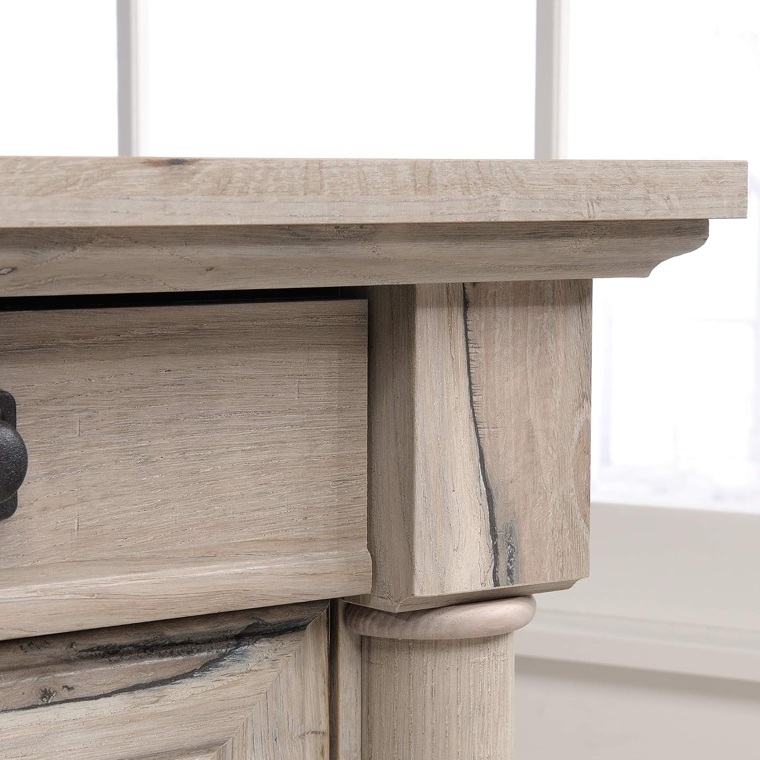 Sauder Palladia L Shaped Desk with Drawers, Office Desk with File Cabinet Storage, Cable Management, Keyboard Tray, in Split Oak finish Sauder Palladia L Shaped Desk with Drawers, Office Desk with File Cabinet Storage, Cable Management, Keyboard Tray, in Split Oak finish - Image 12