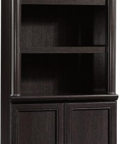 Sauder Palladia Book Shelf, Bookshelf with Storage, Library Bookcase with Doors and Adjustable Shelves, in Wind Oak Finish