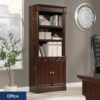 Sauder Palladia Book Shelf, Bookshelf with Storage, Library Bookcase with Doors and Adjustable Shelves, in Select Cherry finish Sauder Palladia Book Shelf, Bookshelf with Storage, Library Bookcase with Doors and Adjustable Shelves, in Select Cherry finish