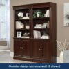 Sauder Palladia Book Shelf, Bookshelf with Storage, Library Bookcase with Doors and Adjustable Shelves, in Select Cherry finish Sauder Palladia Book Shelf, Bookshelf with Storage, Library Bookcase with Doors and Adjustable Shelves, in Select Cherry finish