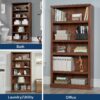 Sauder 5-Shelf Split Bookcase/ Book shelf, Oiled Oak finish