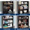 Sauder 5 Tier Book Shelf Wooden Bookcase Multipurpose Bookshelf for Home Office, Living Room, in Estate Black finish