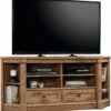 Sauder Palladia Corner TV Stand Console Entertainment Credenza, in Vintage Oak