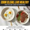 GOTHAM STEEL 15 Pc Ceramic Cookware Set, Diamond and Titanium Coated | Utensils Set Included, Non Toxic PFOA/PFOS/PTFE Free, Stay Cool Stainless Steel Handles, Dishwasher & Oven Safe, Cream