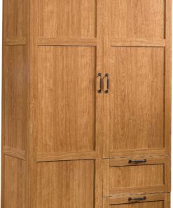 Sauder Storage Cabinet, Highland Oak Finish